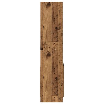 Hoge kast 92x33x140 cm bewerkt hout oud houtkleurig 6