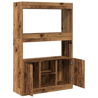 Hoge kast 92x33x140 cm bewerkt hout oud houtkleurig 8