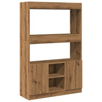 Hoge kast 92x33x140 cm bewerkt hout artisanaal eikenkleur 2