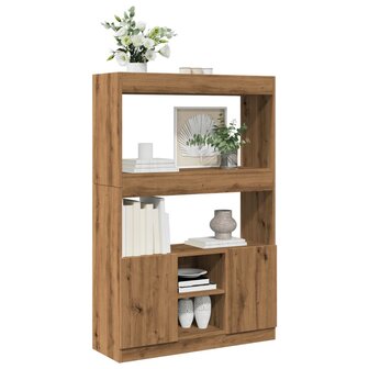 Hoge kast 92x33x140 cm bewerkt hout artisanaal eikenkleur 4