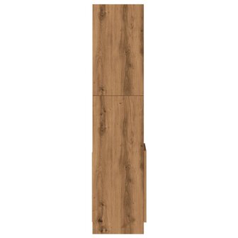 Hoge kast 92x33x140 cm bewerkt hout artisanaal eikenkleur 6