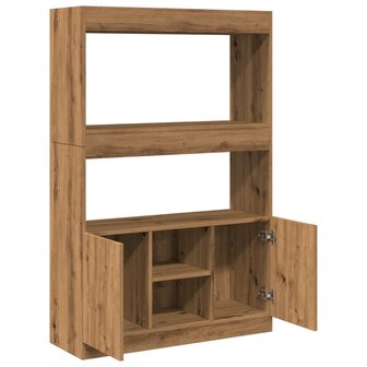 Hoge kast 92x33x140 cm bewerkt hout artisanaal eikenkleur 8