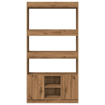 Hoge kast 92x33x180 cm bewerkt hout artisanaal eikenkleurig 5