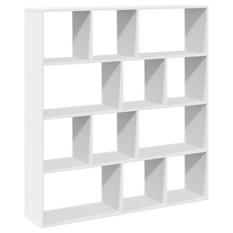 Boekenkast 132x29x141,5 cm bewerkt hout wit 2