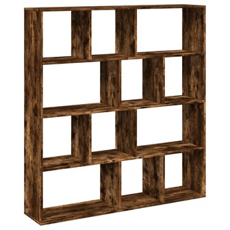 Boekenkast 132x29x141,5 cm bewerkt hout gerookt eikenkleurig 2