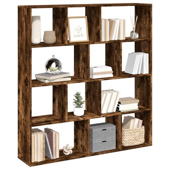 Boekenkast 132x29x141,5 cm bewerkt hout gerookt eikenkleurig 4