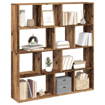 Boekenkast 132x29x141,5 cm bewerkt hout oud houtkleurig 4