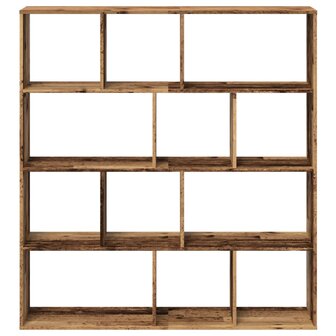 Boekenkast 132x29x141,5 cm bewerkt hout oud houtkleurig 5