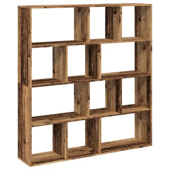 Boekenkast 132x29x141,5 cm bewerkt hout oud houtkleurig 7