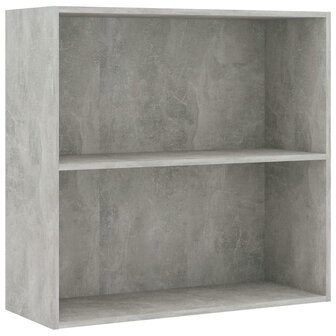 Boekenkast met 2 schappen 80x30x76,5 cm bewerkt hout betongrijs 2