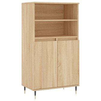 Hoge kast 60x36x110 cm bewerkt hout sonoma eikenkleurig 2