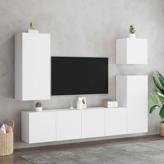 Tv-meubels 2 st wandgemonteerd 80x30x41 cm wit 3