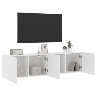 Tv-meubels 2 st wandgemonteerd 80x30x41 cm wit 5