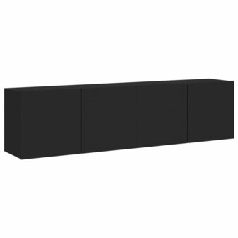 Tv-meubels 2 st wandgemonteerd 80x30x41 cm zwart 2