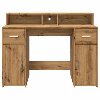 Bureau met LED-verlichting 120x55x91 cm hout artisanaal eiken 6