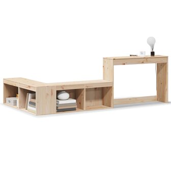 Nachtkastje met bureau 232x122x75 cm massief grenenhout 2