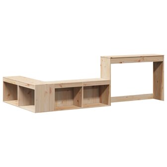 Nachtkastje met bureau 232x122x75 cm massief grenenhout 3