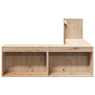 Nachtkastje met bureau 232x122x75 cm massief grenenhout 5