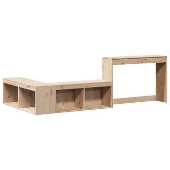 Nachtkastje met bureau 222x122x75 cm massief grenenhout 3