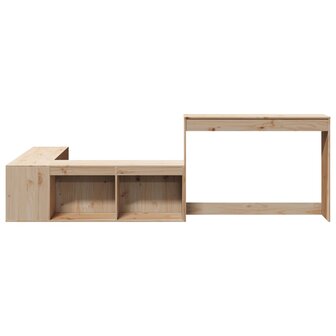 Nachtkastje met bureau 222x122x75 cm massief grenenhout 4