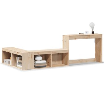 Nachtkastje met bureau 222x107x75 cm massief grenenhout 2