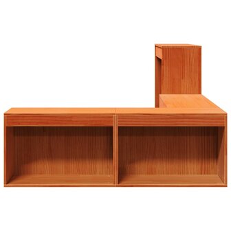 Nachtkastje met bureau 232x112x75 cm grenenhout wasbruin 5