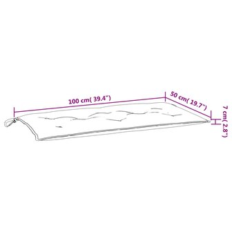 Tuinbankkussen 100x(50+50)x7 cm oxford stof rood 8