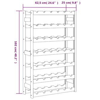 Wijnrek voor 42 flessen massief grenenhout zwart 7
