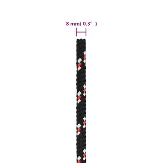 Boot touw 8 mm 25 m polypropyleen zwart 6