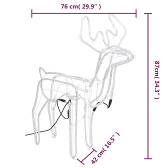 Kerstfiguur rendier met bewegende kop 2 st 76x42x87 cm koudwit 9