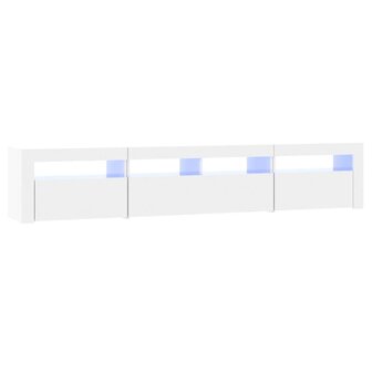 Tv-meubel met LED-verlichting 210x35x40 cm hoogglans wit 2