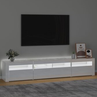 Tv-meubel met LED-verlichting 210x35x40 cm hoogglans wit 3