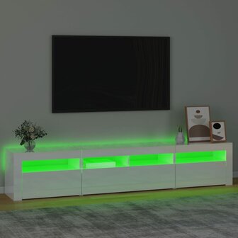 Tv-meubel met LED-verlichting 210x35x40 cm hoogglans wit 4