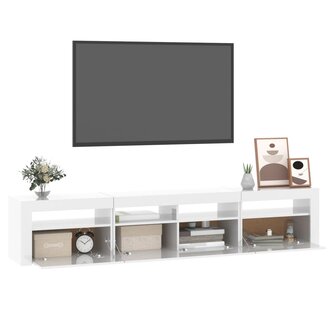 Tv-meubel met LED-verlichting 210x35x40 cm hoogglans wit 6