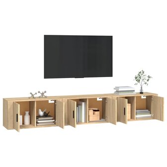 Tv-wandmeubels 3 st 80x34,5x40 cm sonoma eikenkleurig 3