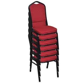 Eetkamerstoelen 30 st stof rood 6