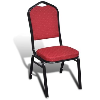 Eetkamerstoelen 10 st stof rood 2