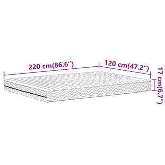 Schuimmatras hardheid H2 H3 120x220 cm wit 9