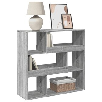 Boekenkast 100x33x94,5 cm bewerkt hout grijs sonoma eikenkleur 3