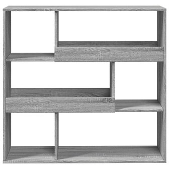 Boekenkast 100x33x94,5 cm bewerkt hout grijs sonoma eikenkleur 4