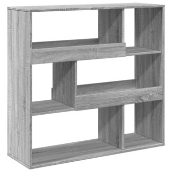 Boekenkast 100x33x94,5 cm bewerkt hout grijs sonoma eikenkleur 6