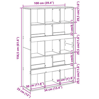 Kamerscherm 100x33x156,5 cm bewerkt hout wit 9