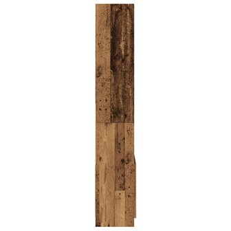 Hoge kast 63x33x180 cm bewerkt hout oud houtkleurig 6