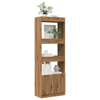 Hoge kast 63x33x180 cm bewerkt hout artisanaal eikenkleurig 4