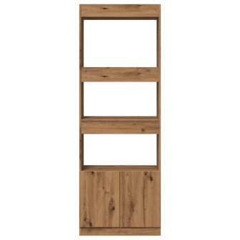 Hoge kast 63x33x180 cm bewerkt hout artisanaal eikenkleurig 5