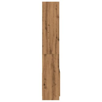 Hoge kast 63x33x180 cm bewerkt hout artisanaal eikenkleurig 6