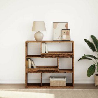 Boekenkast / kamerscherm 100x33x94,5 cm oud houtkleurig 1