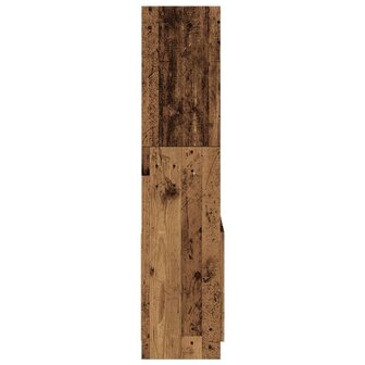 Hoge kast 63x33x140 cm bewerkt hout oud houtkleurig 6