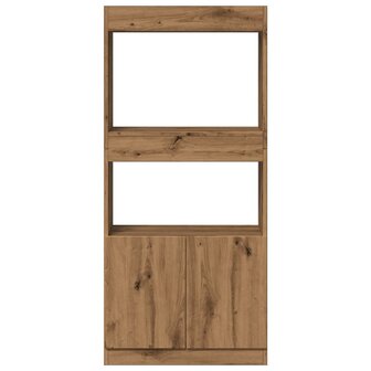 Hoge kast 63x33x140 cm bewerkt hout artisanaal eikenkleurig 5