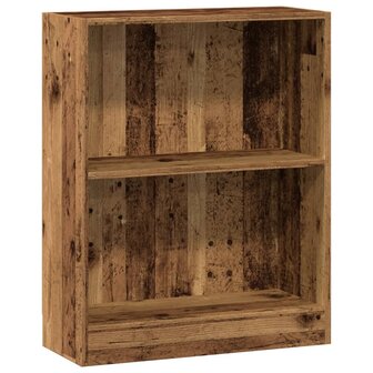 Boekenkast 60x24x76 cm bewerkt hout oud houtkleurig 2